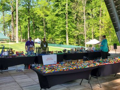 LEGO Fan Display featuring BioniLUG and Charm City LUG - Maker Faire downtown-columbia 2024