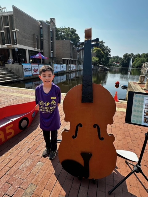 The Violin Boy's Cardboard Boat - Maker Faire NoVa 2024