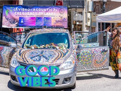 VIBRO-ACOUSTIC FREQUENCY THERAPY - BOTTLE CAP CAR SOUND BATH - Maker Faire Bay Area 2024