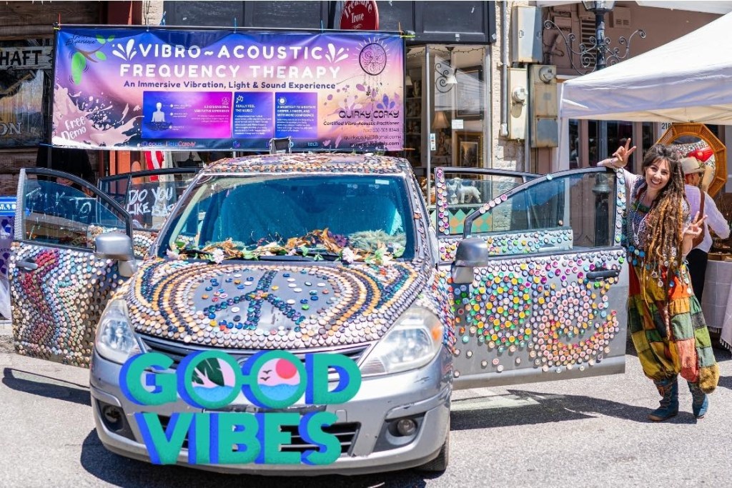 VIBRO-ACOUSTIC FREQUENCY THERAPY - BOTTLE CAP CAR SOUND BATH - Maker Faire Bay Area 2024