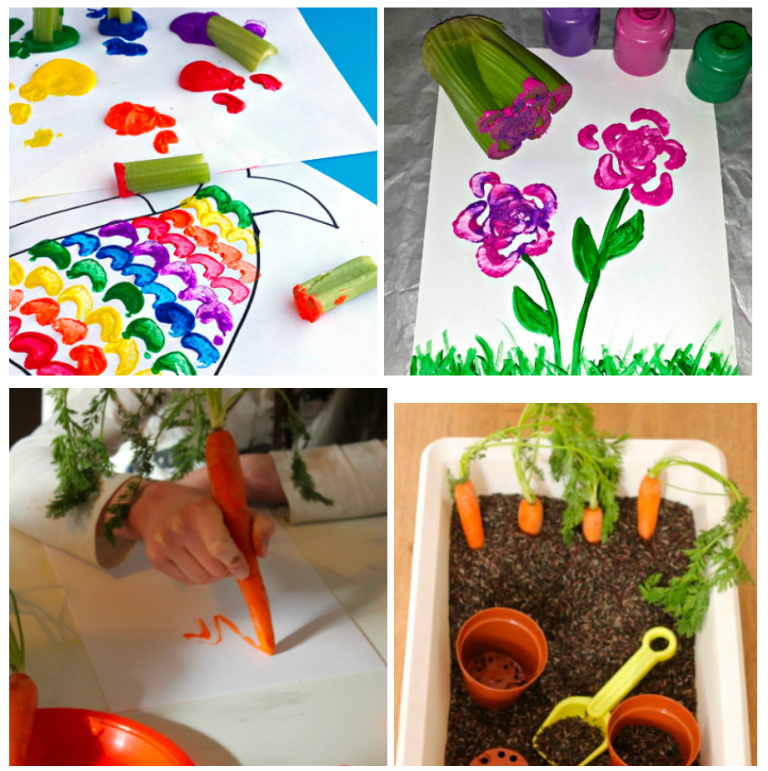 Vegetable Painting and Sensory Tubs! - Maker Faire Lynchburg